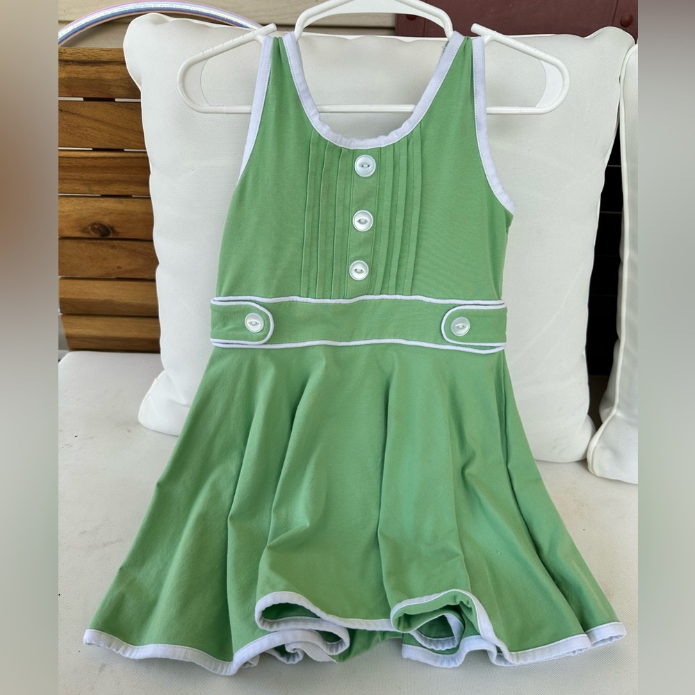 Serendipity by Shrimp & Grits kids green dress size 2t-3t lightly-worn